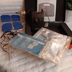 Tens 3000 stimulates muscles, with pads, extra pads and timer.  W/Batteries